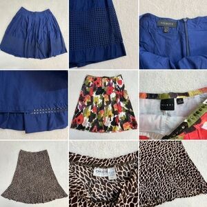 Talbots Chicos Tibal Floral Animal Print Navy Blue Skirt Bundle Medium Size 8 10
